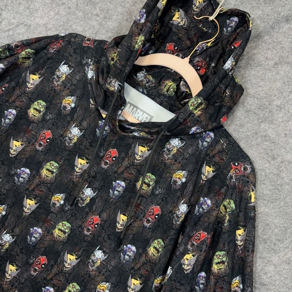 RSVLTS Marvel Zombies Hangry Performance Hoodie Mens 2XL Gray Black Stretch